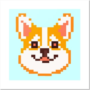 Pixel Art Corgi Dog Lover Puppy Posters and Art